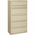 The HON Company HON Brigade 700 Series 5-Drawer Lateral, Putty, HON785LL
