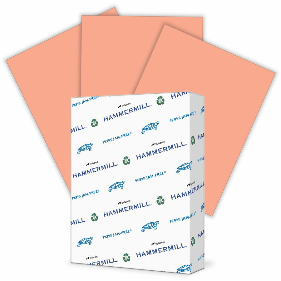 Hammermill Colors Recycled Copy Paper - Salmon, Fore, 8.5" x 11", 20 lb, Jam-free, 10 / Pack, HAM10311-9