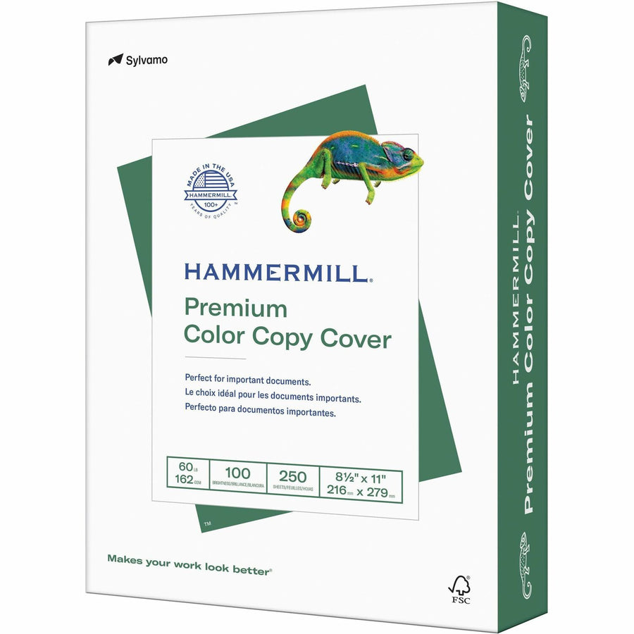 Hammermill Premium Color Copy Cover Cardstock - White, Paper for Color, 8.5" x 11", 60 lb, 250 / Pack, HAM12254-9