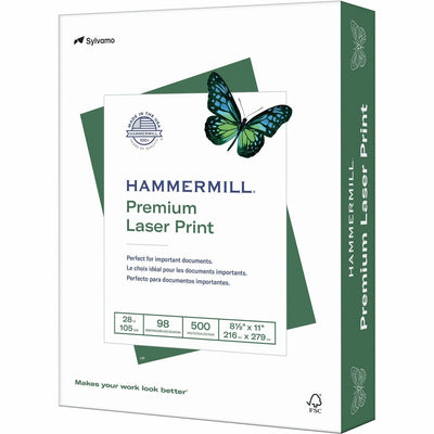 Sylvamo Hammermill Premium Laser Print Paper - White, 8 1/2" x 11", 500 / Ream, HAM125534