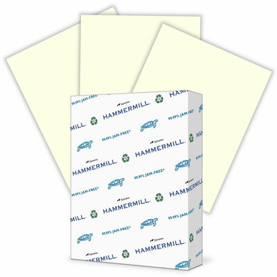 International Paper Company Hammermill Colors Recycled Copy Paper - Cream, 8 1/2" x 11", 500 / Ream, HAM16803-0