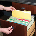 Smead 1/3 Tab Cut Letter Recycled Interior File Folder, Yellow, 8 1/2" Width x 11" Length, 100 / Box, SMD10229