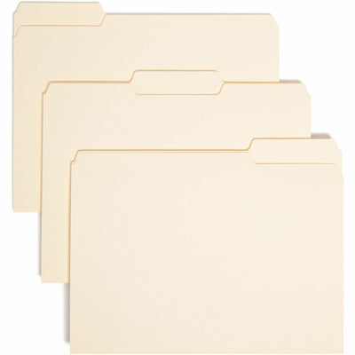 Smead 1/3 Tab Cut Letter Recycled Interior File Folder, Manila, 8 1/2" Width x 11" Length, 100 / Box, SMD10230
