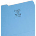 Smead 1/3 Tab Cut Letter Recycled Interior File Folder, Blue, 8 1/2" Width x 11" Length, 100 / Box, SMD10239