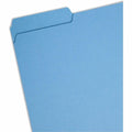 Smead 1/3 Tab Cut Letter Recycled Interior File Folder, Blue, 8 1/2" Width x 11" Length, 100 / Box, SMD10239
