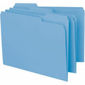 Smead 1/3 Tab Cut Letter Recycled Interior File Folder, Blue, 8 1/2" Width x 11" Length, 100 / Box, SMD10239