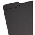 Smead 1/3 Tab Cut Letter Recycled Interior File Folder, Black, 8 1/2" Width x 11" Length, 100 / Box, SMD10243