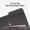 Smead 1/3 Tab Cut Letter Recycled Interior File Folder, Black, 8 1/2" Width x 11" Length, 100 / Box, SMD10243