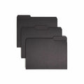 Smead 1/3 Tab Cut Letter Recycled Interior File Folder, Black, 8 1/2" Width x 11" Length, 100 / Box, SMD10243