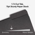 Smead 1/3 Tab Cut Letter Recycled Interior File Folder, Black, 8 1/2" Width x 11" Length, 100 / Box, SMD10243