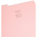 Smead 1/3 Tab Cut Letter Recycled Interior File Folder, Pink, 8 1/2" Width x 11" Length, 100 / Box, SMD10263