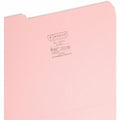 Smead 1/3 Tab Cut Letter Recycled Interior File Folder, Pink, 8 1/2" Width x 11" Length, 100 / Box, SMD10263
