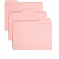 Smead 1/3 Tab Cut Letter Recycled Interior File Folder, Pink, 8 1/2" Width x 11" Length, 100 / Box, SMD10263