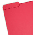 Smead 1/3 Tab Cut Letter Recycled Interior File Folder, Red, 8 1/2" Width x 11" Length, 100 / Box, SMD10267