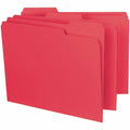 Smead 1/3 Tab Cut Letter Recycled Interior File Folder, Red, 8 1/2" Width x 11" Length, 100 / Box, SMD10267