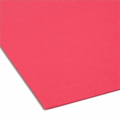 Smead 1/3 Tab Cut Letter Recycled Interior File Folder, Red, 8 1/2" Width x 11" Length, 100 / Box, SMD10267