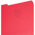Smead 1/3 Tab Cut Letter Recycled Interior File Folder, Red, 8 1/2" Width x 11" Length, 100 / Box, SMD10267