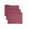 Smead 1/3 Tab Cut Letter Recycled Interior File Folder, Maroon, 8 1/2" Width x 11" Length, 100 / Box, SMD10275