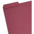 Smead 1/3 Tab Cut Letter Recycled Interior File Folder, Maroon, 8 1/2" Width x 11" Length, 100 / Box, SMD10275