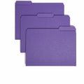 Smead 1/3 Tab Cut Letter Recycled Interior File Folder, Purple, 8 1/2" Width x 11" Length, 100 / Box, SMD10283