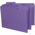 Smead 1/3 Tab Cut Letter Recycled Interior File Folder, Purple, 8 1/2" Width x 11" Length, 100 / Box, SMD10283