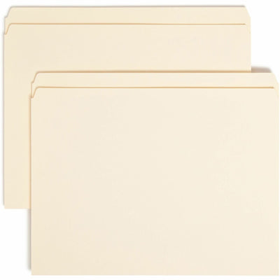 Smead Straight Tab Cut Letter Recycled Top Tab File Folder, Manila, 8 1/2" Width x 11" Length, 100 / Box, SMD10300