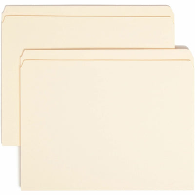 Smead Straight Tab Cut Letter Recycled Top Tab File Folder, Manila, 8 1/2" Width x 11" Length, 100 / Box, SMD10310