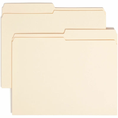 Smead 1/2 Tab Cut Letter Recycled Top Tab File Folder, Manila, 8 1/2" Width x 11" Length, 100 / Box, SMD10326