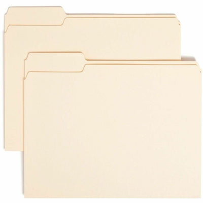 Smead 1/3 Tab Cut Letter Recycled Top Tab File Folder, Manila, 8 1/2" Width x 11" Length, 100 / Box, SMD10331
