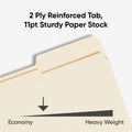 Smead 1/3 Tab Cut Letter Recycled Top Tab File Folder, Manila, 8 1/2" Width x 11" Length, 100 / Box, SMD10334