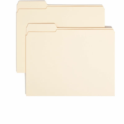 Smead 1/3 Tab Cut Letter Recycled Top Tab File Folder, Manila, 8 1/2" Width x 11" Length, 100 / Box, SMD10335