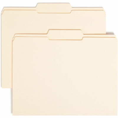 Smead 1/3 Tab Cut Letter Recycled Top Tab File Folder, Manila, 8 1/2" Width x 11" Length, 100 / Box, SMD10336