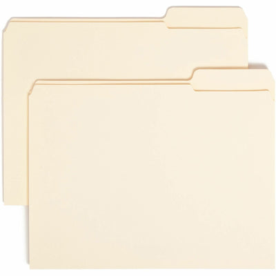 Smead 1/3 Tab Cut Letter Recycled Top Tab File Folder, Manila, 8 1/2" Width x 11" Length, 100 / Box, SMD10337