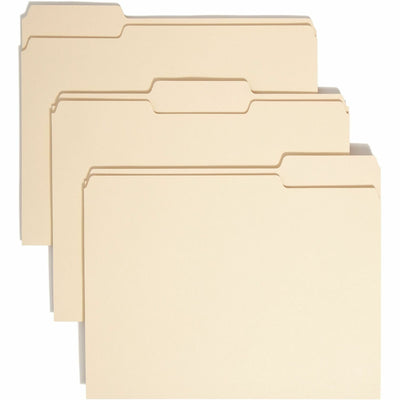 Smead 1/3 Tab Cut Letter Recycled Top Tab File Folder, Manila, 8 1/2" Width x 11" Length, 100 / Box, SMD10339