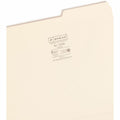 Smead 2/5 Tab Cut Letter Recycled Top Tab File Folder, Manila, 8 1/2" Width x 11" Length, 100 / Box, SMD10385