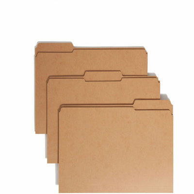 Smead 1/3 Tab Cut Letter Recycled Top Tab File Folder, Kraft, 8 1/2" Width x 11" Length, 100 / Box, SMD10734
