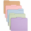 Smead Colored 1/3 Tab Cut Letter Recycled Top Tab File Folder, Pink, 8 1/2" Width x 11" Length, 100 / Box, SMD11953
