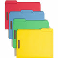 Smead Colored 1/3 Tab Cut Letter Recycled Fastener Folder, Yellow, 8 1/2" Width x 11" Length, 50 / Box, SMD11975