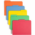 Smead Colored 1/3 Tab Cut Letter Recycled Top Tab File Folder, Yellow, 8 1/2" Width x 11" Length, 100 / Box, SMD11993