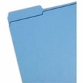 Smead Colored 1/3 Tab Cut Letter Recycled Top Tab File Folder, Blue, 8 1/2" Width x 11" Length, 100 / Box, SMD12034