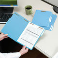 Smead Colored 1/3 Tab Cut Letter Recycled Fastener Folder, Blue, 8 1/2" Width x 11" Length, 50 / Box, SMD12040