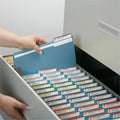 Smead Colored 1/3 Tab Cut Letter Recycled Fastener Folder, Blue, 8 1/2" Width x 11" Length, 50 / Box, SMD12040