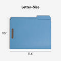 Smead Colored 1/3 Tab Cut Letter Recycled Fastener Folder, Blue, 8 1/2" Width x 11" Length, 50 / Box, SMD12040