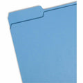 Smead 1/3 Tab Cut Letter Recycled Top Tab File Folder, Blue, 8 1/2" Width x 11" Length, 100 / Box, SMD12043