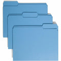 Smead 1/3 Tab Cut Letter Recycled Top Tab File Folder, Blue, 8 1/2" Width x 11" Length, 100 / Box, SMD12043