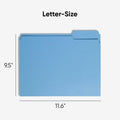 Smead 1/3 Tab Cut Letter Recycled Top Tab File Folder, Blue, 8 1/2" Width x 11" Length, 100 / Box, SMD12043