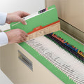 Smead Straight Tab Cut Letter Recycled Top Tab File Folder, Green, 8 1/2" Width x 11" Length, 100 / Box, SMD12110