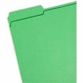 Smead Colored 1/3 Tab Cut Letter Recycled Top Tab File Folder, Green, 8 1/2" Width x 11" Length, 100 / Box, SMD12134