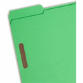 Smead Colored 1/3 Tab Cut Letter Recycled Fastener Folder, Green, 8 1/2" Width x 11" Length, 50 / Box, SMD12140