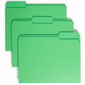Smead Colored 1/3 Tab Cut Letter Recycled Top Tab File Folder, Green, 8 1/2" Width x 11" Length, 100 / Box, SMD12143
